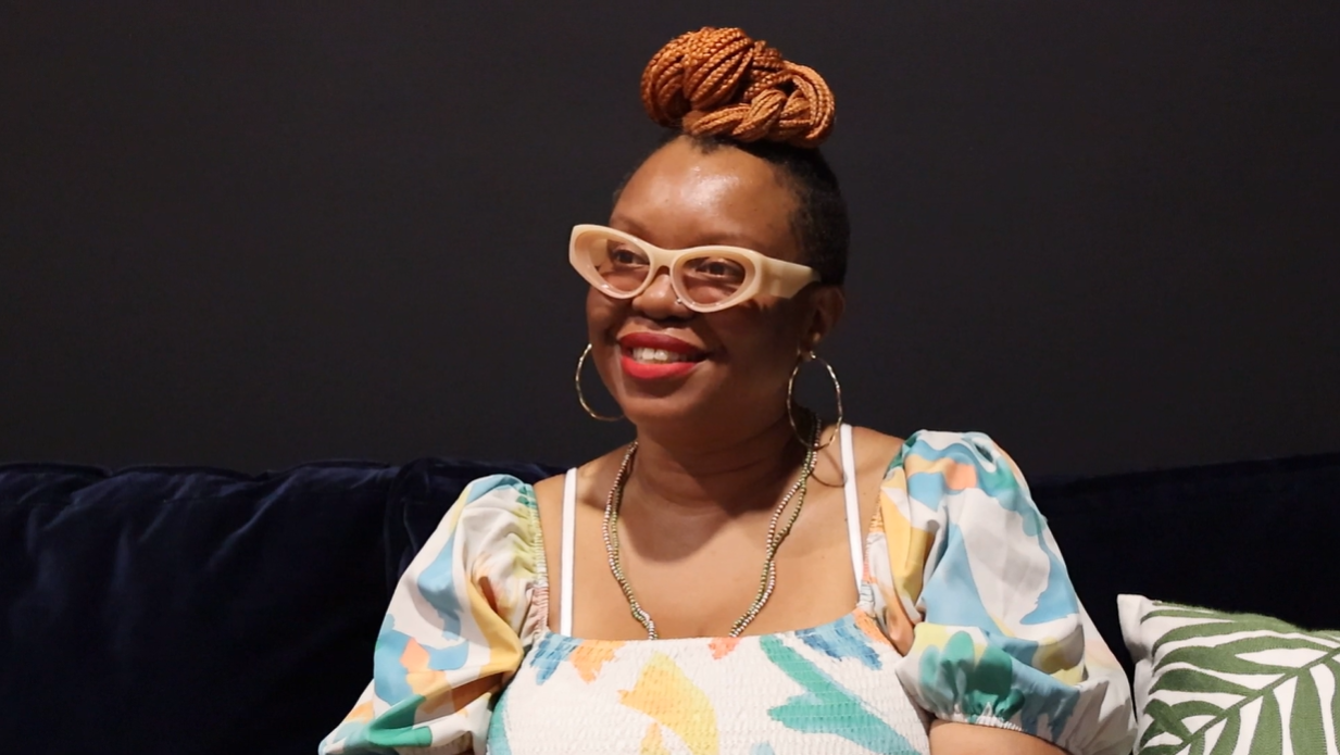 Sabine Blaizin sits for an interview in July 2025